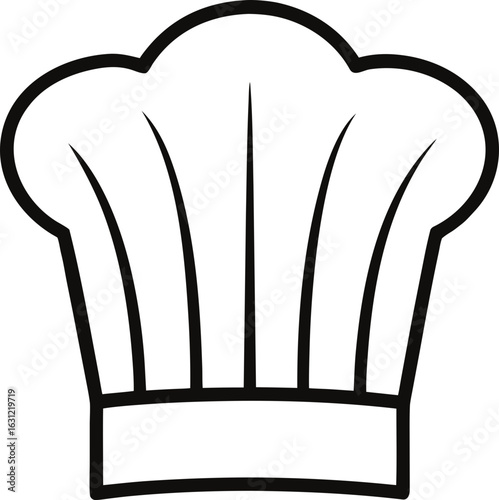 Chef hat outline isolated on transparent background
