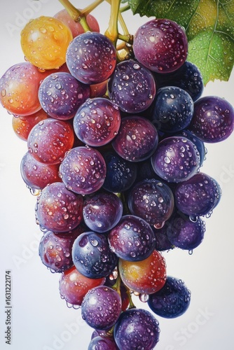 Wallpaper Mural Close-up of a bunch of grapes, vibrant colors, water droplets (1) Torontodigital.ca