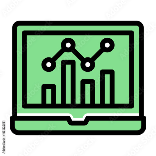 Business Analytics Dashboard Icon from Training Collection (Glyph Color Lineal Style)