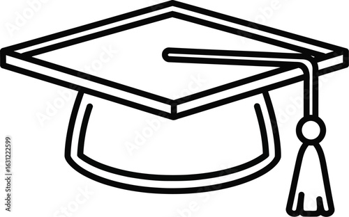 Graduation cap icon symbol of academic achievement, degree, education, student, college, university, school, knowledge and learning