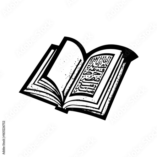 Vector Open book with Arabic calligraphy