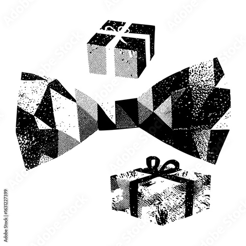 Vector Abstract gifts with dotted texture