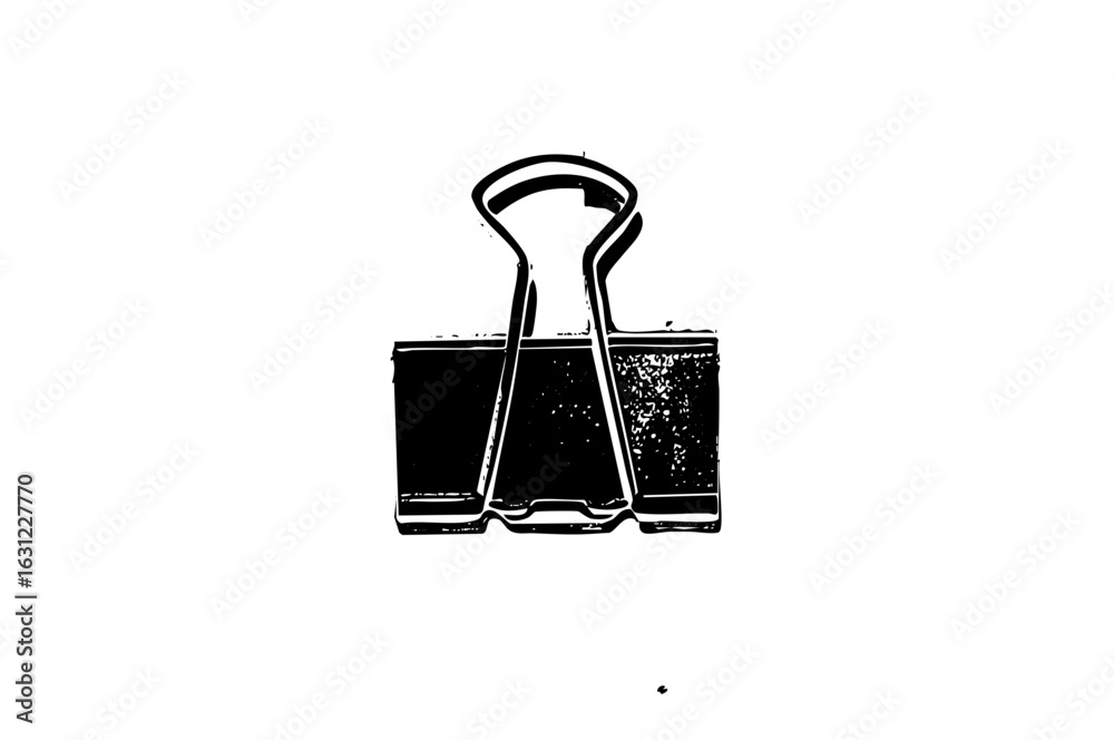 Obraz premium Vector Black binder clip with a minimalist style.