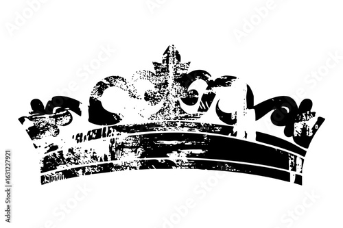 Vector Detailed black crown with ornate elements.