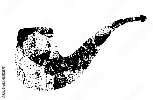 Vector Smoky silhouette of a man with a pipe forms a striking portrait.