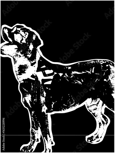 Vector Bold vector of a howling canine.