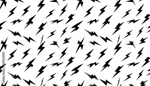 Black lightning bolt pattern on white background
