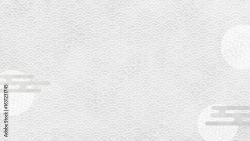 質感のある青海波と雲の文様をデザインした和風テンプレート