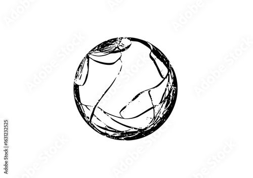 Vector Abstract figure of a woman in a circular frame.