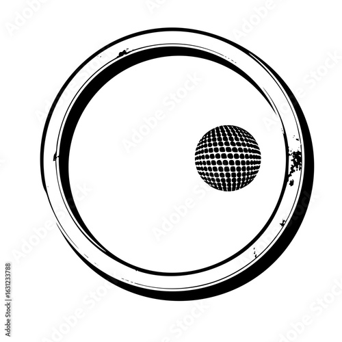 Vector Golf ball within a circular frame .