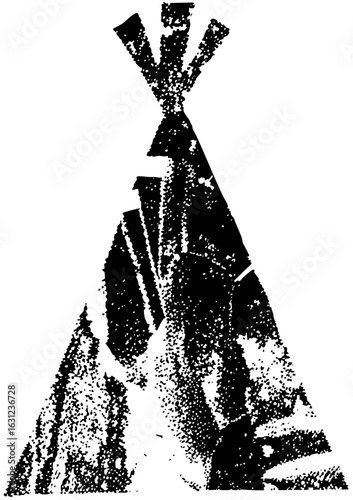 Vector Stylized teepee with geometric details.