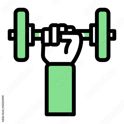 Fitness Exercise Dumbbell Icon from Mentoring Collection (Outline Color Lineal Style)