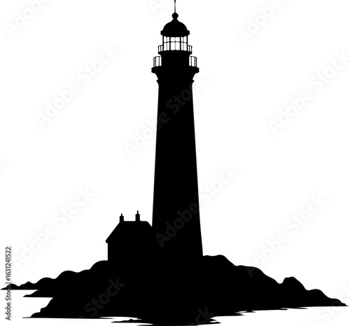 lighthouse silhouette vector illustration, lighthouse, tower, sky, sea, building, architecture, light, sunset, beacon, ocean, beach, landscape, landmark, water, travel, tall, house, coast, clouds, coa