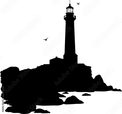 lighthouse silhouette vector illustration, lighthouse, tower, sky, sea, building, architecture, light, sunset, beacon, ocean, beach, landscape, landmark, water, travel, tall, house, coast, clouds, coa
