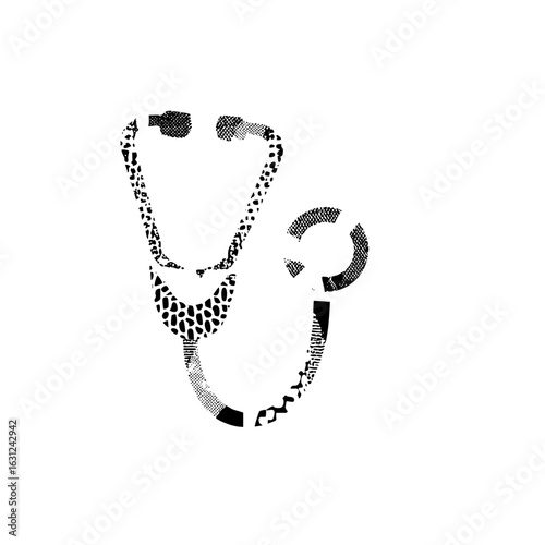 Vector Medical Stethoscope with Spotted