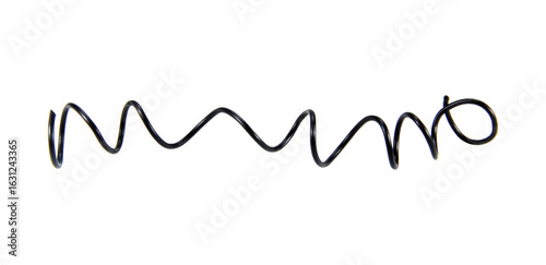 Konstfotografi Black wire cable of usb and adapter isolated on white background.
