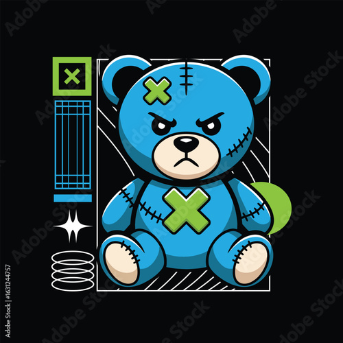 Cool panda for streetwear design