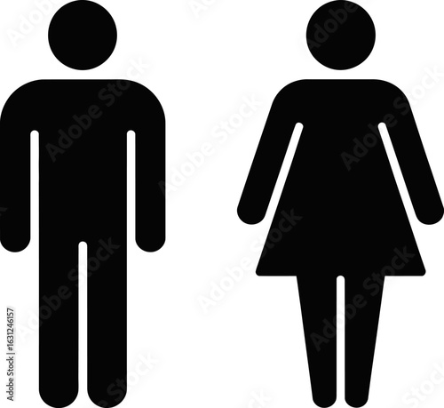 Restroom sign gender neutral toilet icon man woman symbol