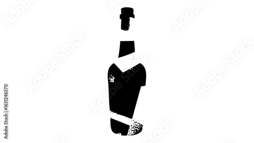 Vector Shattered wine bottle with cork