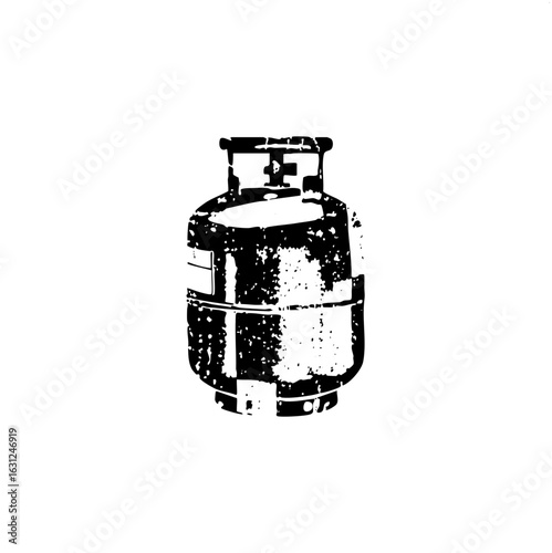 Vector Black silhouette of a propane tank .