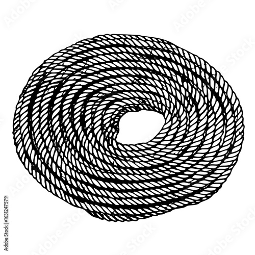 Vector Coiled rope features a tightly wound textured .