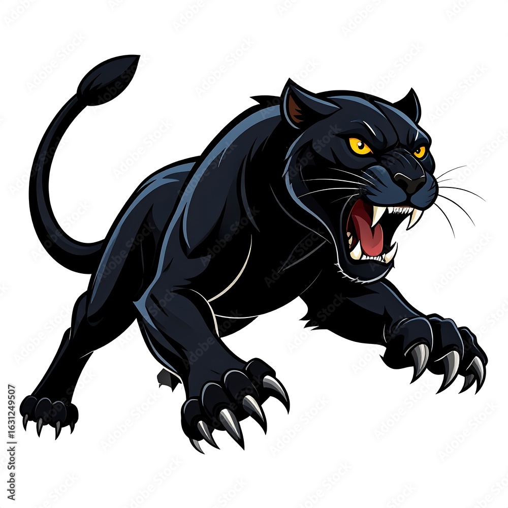 Obraz premium Black panther, powerful stance