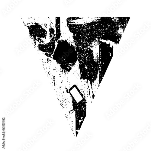 Vector Abstract portrait of a man with a cigarette rendered in distressed vector shapes.