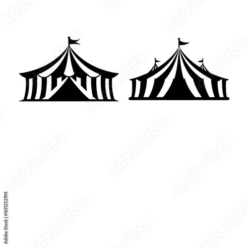 circus tent silhouette vector illustration, circus tent black symbol set