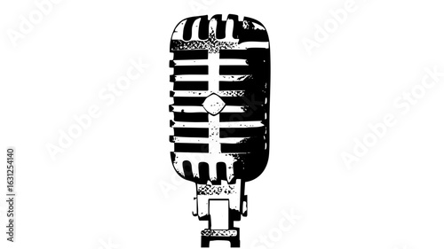 Vector Vintage microphone with detailed vector .