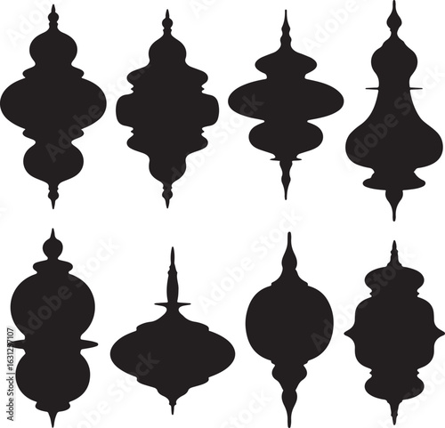 Ornate decorative elements black white