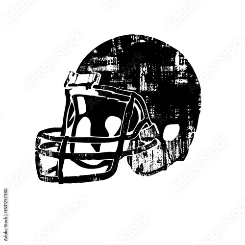 Vector Detailed vector of a football helmet skull.