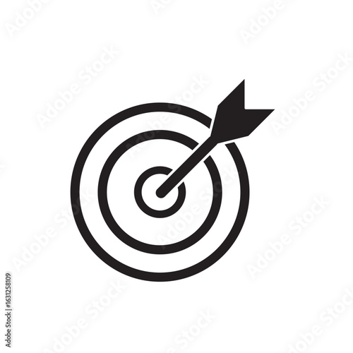 Target icon.Target Line Icon Design, Editable Stroke, Pixel Perfect, Stock Illustration. Goal symbol collection. Simple target with arrow. Darts icon. Hitting the bullseye icon line and flat style.