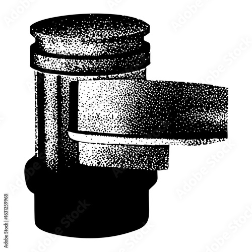 Vector Detailed of a fire hydrant with a protruding outlet.