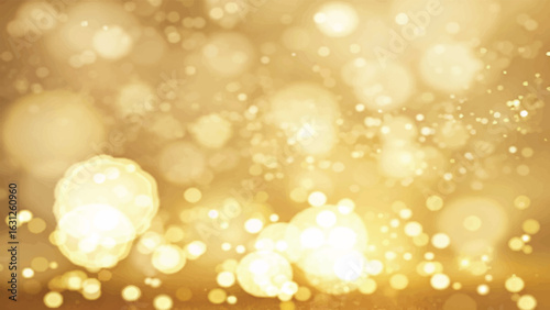 Golden Christmas lights glowing on a festive blurred background