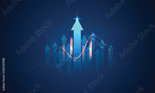 Stock market investment trading graph in graphic concept suitable for financial investment or economic trends business idea. graph growth technology background. vector design.