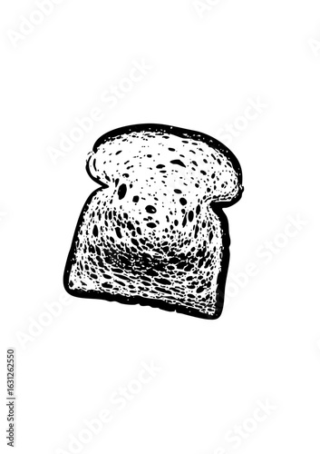Vector Detailed of a toasted bread slice.