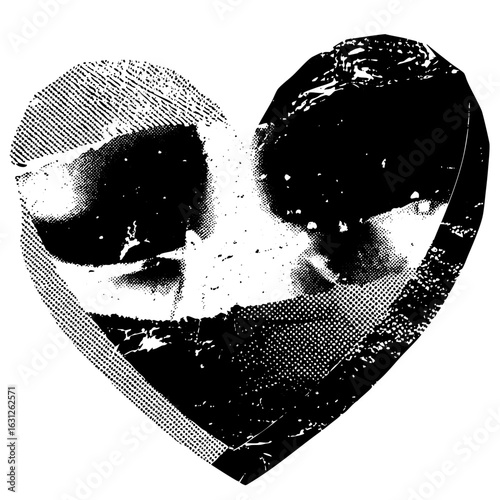 Vector Intense gaze within a heart-shaped frame.
