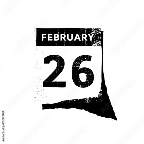 Vector February 26th Calendar Date