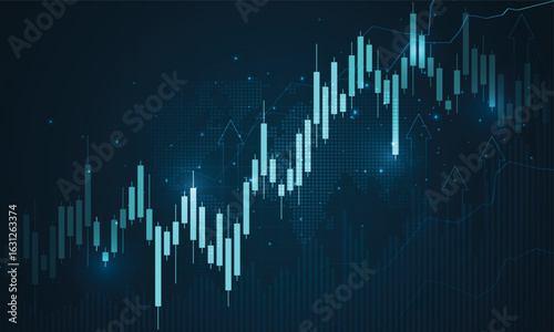 Stock market investment trading graph in graphic concept suitable for financial investment or economic trends business idea. graph growth technology background. vector design.