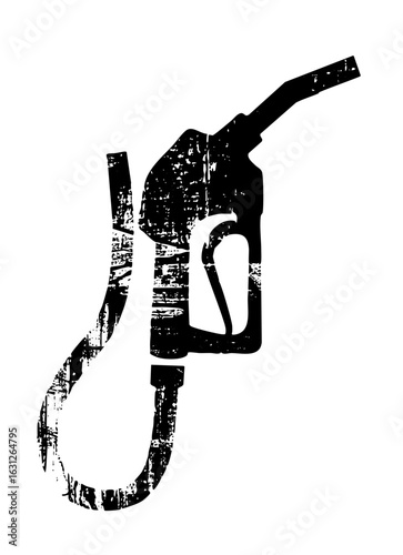 Vector Black fuel pump nozzle with distressed texture.