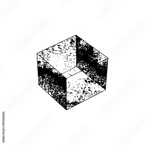 Vector Isometric cube with internal cutaway .