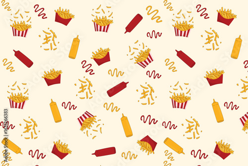 Hot Dog and French Fries Vector Set