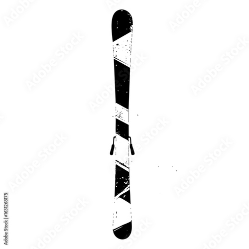 Vector Stylized ski with binding