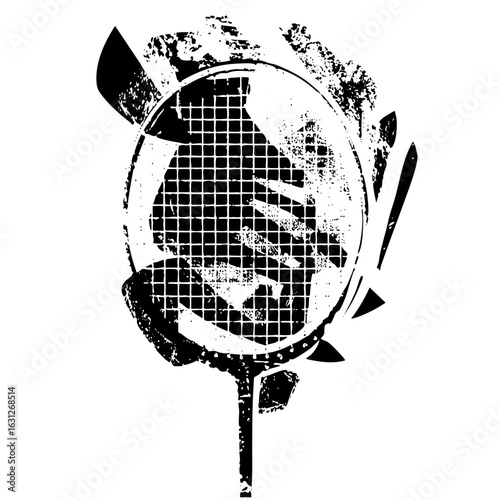 Vector Distressed spherical grill with radiating lines.