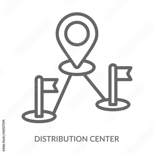 Distribution Center   Icon Line Style. Design Vector Illustration