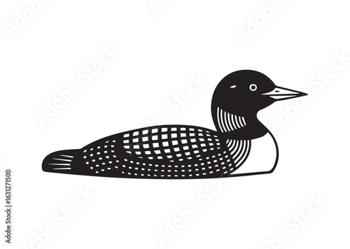 Loon silhouette vector illustration