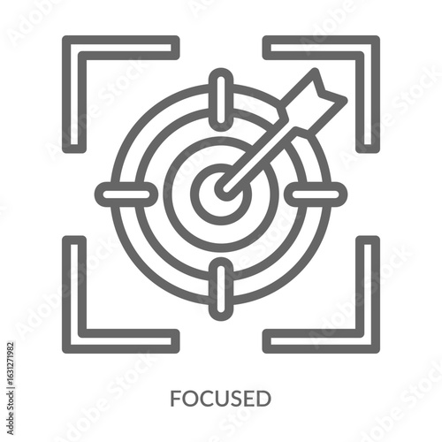 Focused   Icon Line Style. Design Vector Illustration