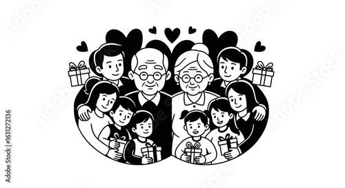 Family embraces, sharing gifts and love, creating lasting memories of togetherness and joy for generations to come