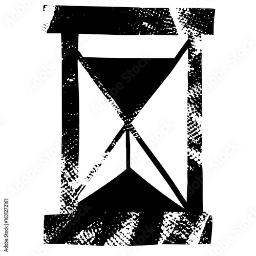 Vector Black hourglass depicts the passage of time.