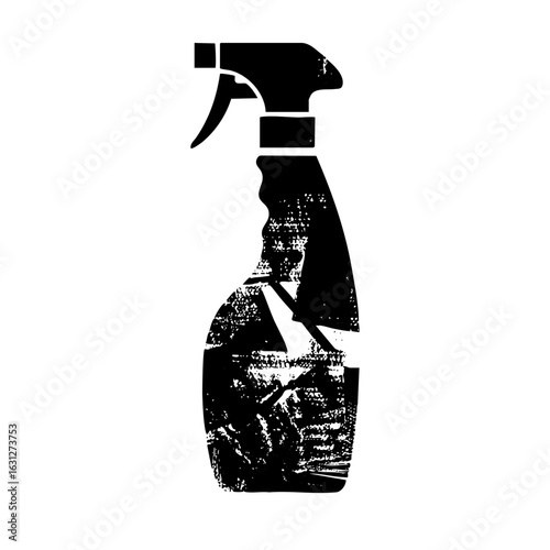 Vector Distressed spray bottle with a grunge texture.